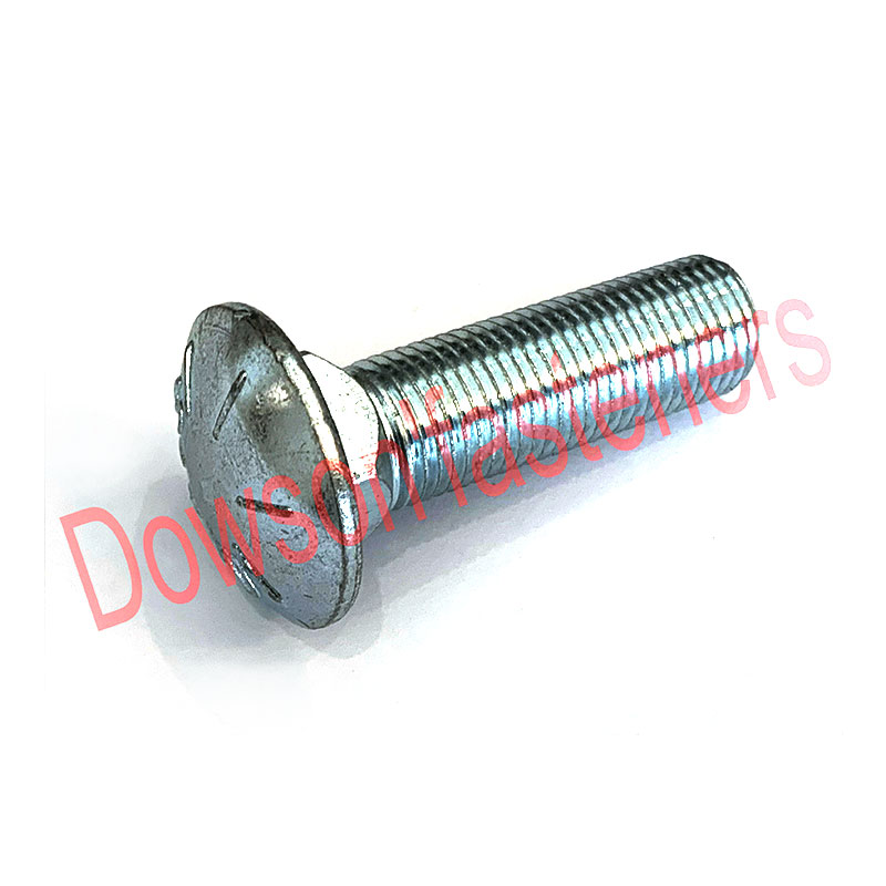 Gr8 Carriage Bolt dengan Saduran Zink Leher Persegi 45 darjah